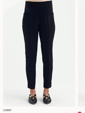 Carry Navy Maternity Pants Waffle Slim Fit Ankle Trouser
